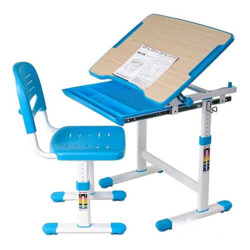 Парта со стулом Fun Desk PICCOLINO Blue (голубой) в Детки