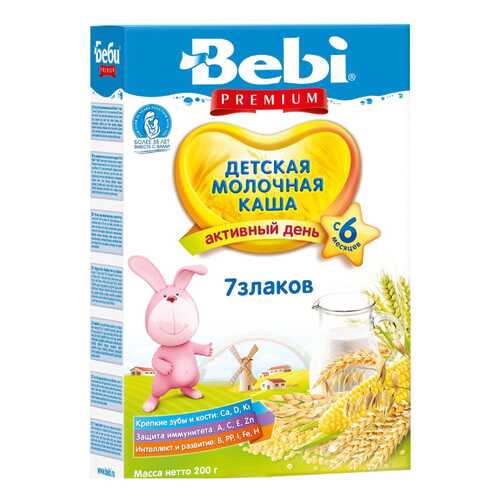 Каша молочная Bebi 7 злаков с 6 мес. 200 г в Детки