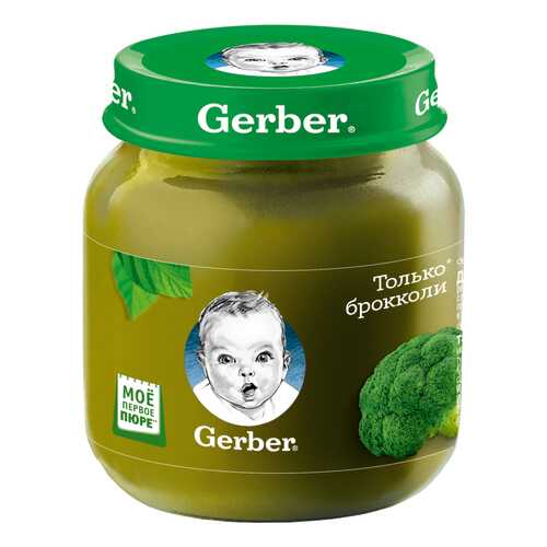 Пюре овощное Gerber Брокколи с 4 мес. 130 г в Детки