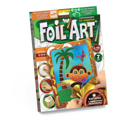 DANKO TOYS Аппликация цветной фольгой Foil Art (обезьяна) FAR-01-05 в Детки