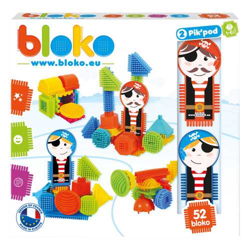 Игольчатый конструктор Bloko. 50 деталей + 2 человечка (пираты) в Детки