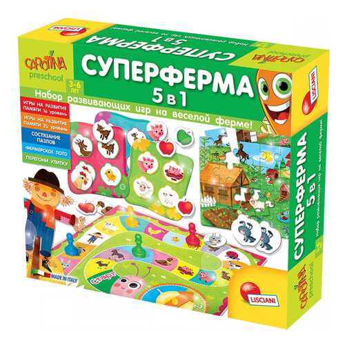 Игра обучающая Lisciani Carotina Preschool Суперферма 5 в 1 в Детки