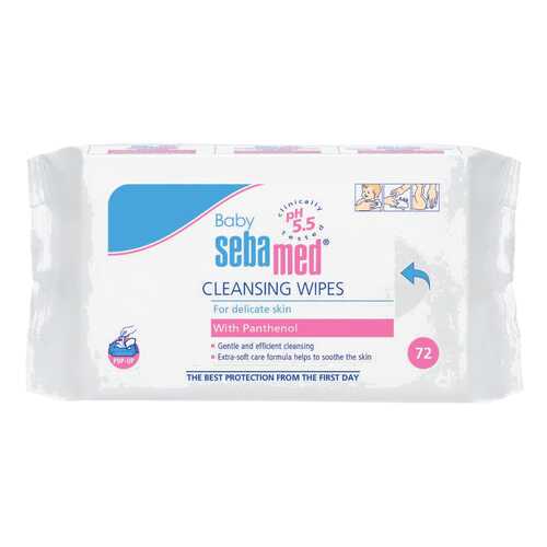 Салфетки детские очищающие Sebamed Baby wipes with panthenol с пантенолом 72шт. в Детки