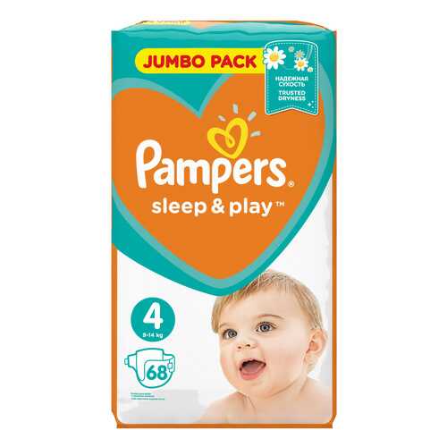 Подгузники Pampers Sleep & Play 4 (8-14 кг), 68 шт. в Детки